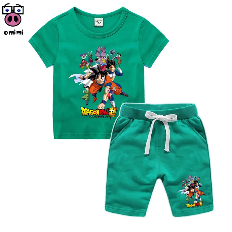 

Kid's 3D Anime Dragon Ball Z Group Clothes Girl Cartoon Clothing Set Children Son Goku T-shirt Shorts Toddler Boy Clothing Set