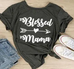 Blessed Mama летние футболки женские большие размеры повседневные футболки с круглым вырезом Топы Tumblr свободная уличная забавная одежда
