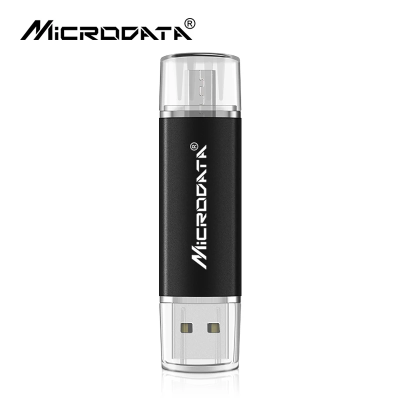 2 в 1 OTG usb 2,0 ручка-накопитель из алюминиевого сплава 4 ГБ 8 ГБ 16 ГБ флеш-накопители Флешка 32 Гб карта памяти 64 Гб OTG usb для телефона планшета - Цвет: Черный