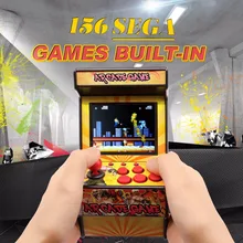 Встроенный в 156 классические игры Поддержка AV выход 2," Защищенный глаз экран мини аркадная игровая машина для sega портативная машина