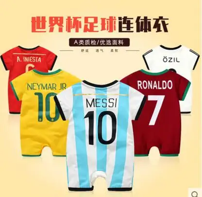 

Summer baby World Cup soccer jumpsuit is comfortable, lightweight and breathable, baby boy short sleeved sport climb bodysuits