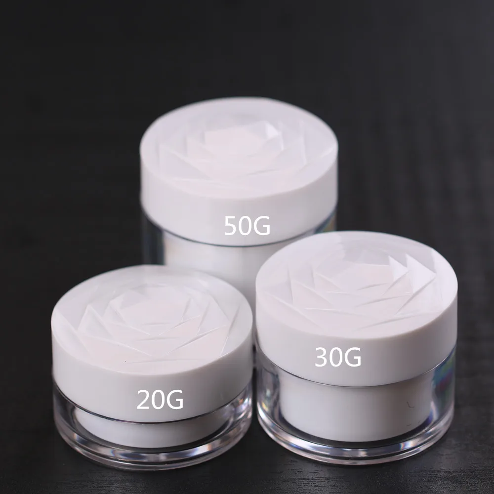20g Double Wall White Cream Bottles With Flower shaped Lid,cream Jars