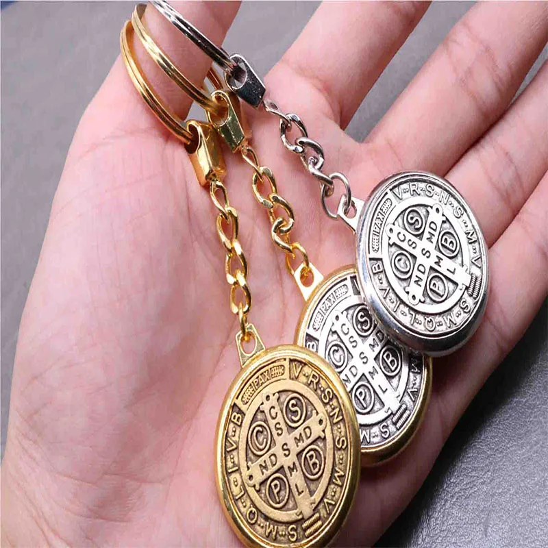 3 hot miracle St. Benedict Medal pendant KEYCHAIN RING HOLDER JEWELRY