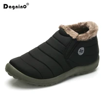 Горячая Распродажа, повседневные зимние ботинки мужские водонепроницаемые ботильоны модная мужская зимняя теплая обувь на плоской нескользящей подошве Большие размеры 35-48