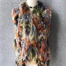 TESSCARA Для женщин осень и зима с натуральным мехом Базовая куртка пальто из натурального кроличьего меха пальто Верхняя одежда и пальто плюс Размеры m-3XL