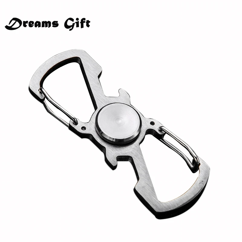 

Key Fidget Spinner Hand Spinner Metal EDC Multifunction Outdoor Stainless Steel Opener Climbing Key Buckle Handspinner Toy SL449