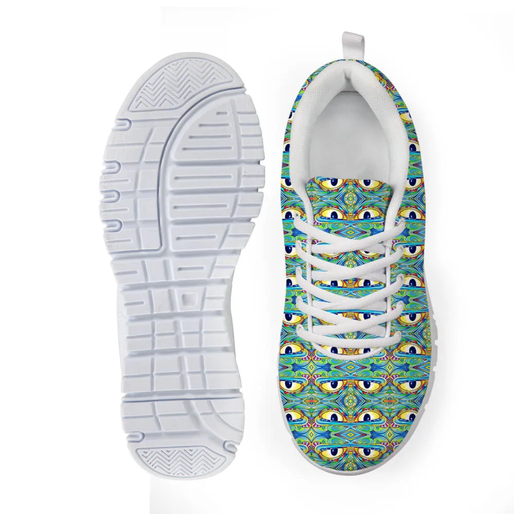 

Noisy Designs Soft Sneakers Women Men Shoes Spring Women Green Printing Lace-up Comfortable Shoes for Women Flats Summer Running