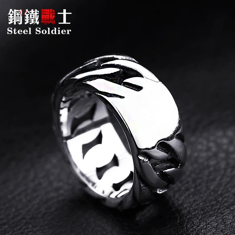 Ring Jewelry Steel Soldier Gothic Chain Ring For Men