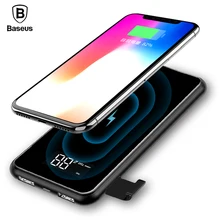 Baseus 8000mAh QI Wireless Charger Power Bank For iPhone X 8 Plus Portable LCD Powerbank Wireless Charger For Samsung S9 S8 Plus