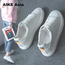 Aike Asia Women Sneakers 2019 Fashion Breathble Vulcanized Shoes Pu leather Platform Lace up Casual White sneaker Tenis Feminino