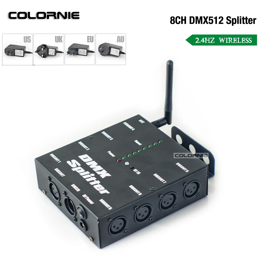 Беспроводной 8-канальный DMX512 Splitter DMX сцены разделитель усилителя сигнала 8 способ DMX распределитель для вечерние дискотека свет этапа