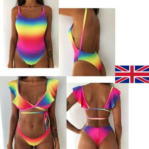 

UK NEW Women Padded Bikini Set Brazilian Monokini Swimwear Swimsuit Bathing Suit