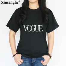 Фотография Xinsangtu Plus Size Fashion Summer T Shirt Women VOGUE Printed T-shirt Women Tops Tee Shirt Femme New Arrivals Hot Sale Casual