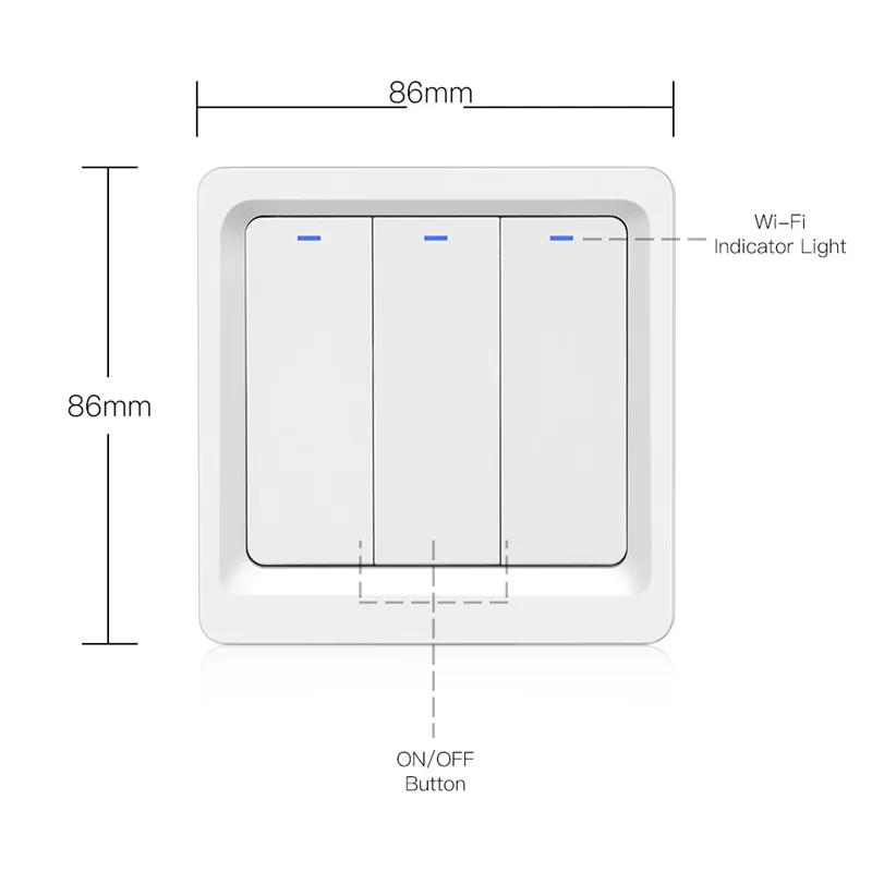 Wifi-патрон, умный свет светодиодный переключатель кнопка Smart Life/Tuya приложение дистанционное управление работает с Alexa Google Home для голосового управления 3 банды