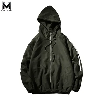 

2018 Autumn New 100% Cotton Mens Jackets Fashion Trend Solid Color Large Size Men's Long Sleeve Daily Leisure Slim Men Jackets