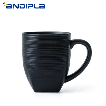 

410ml 14oz ins Nordic Creative Matte Black and White Ceramic Mug Brief Porcelain Coffee Mugs Couple Water Cup Afternoon Tea Cups
