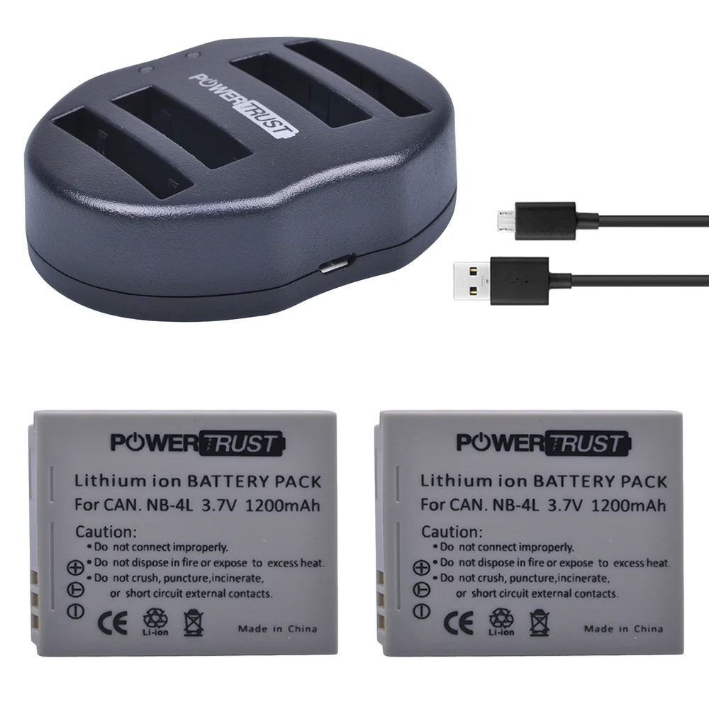 2 Pz 1200 Mah Nb-4L Nb 4L Nb4L Batteria + Usb Caricatore Doppio Per Canon Ixus 60 65 80 75 100 I20 110 115 120 130 117 220 225 Hs