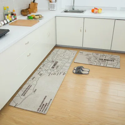 

New Modern Map Kitchen Mat Cheaper Anti-slip Area Rugs Living Room Balcony Bathroom Carpet Set Doormat Bath Mats Bedroom Tapete