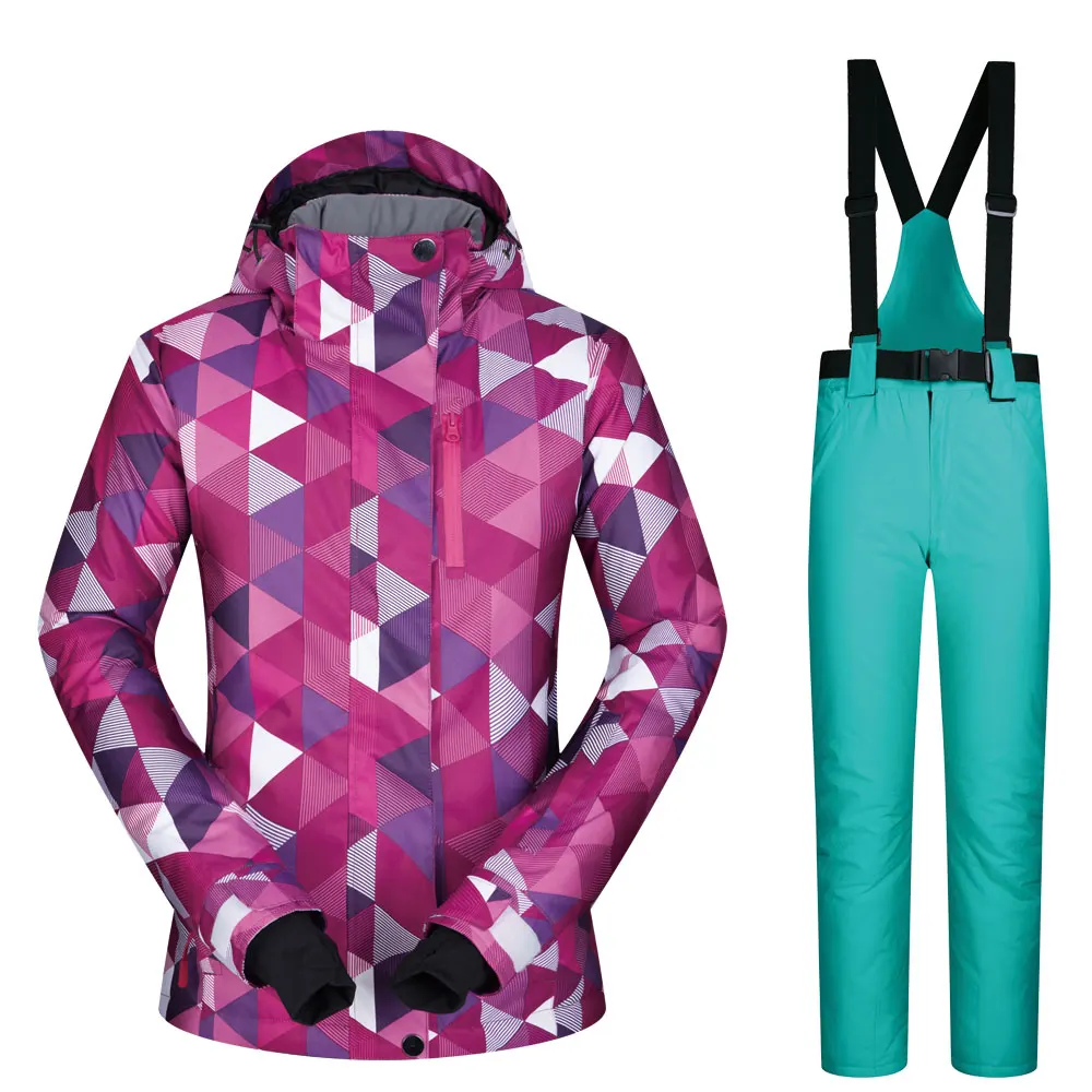New Winter Ski Suit Women Hot Warm Waterproof Breathable Female Snow Jackets and Pants Snow Skiing and Snowboarding Suit Brands