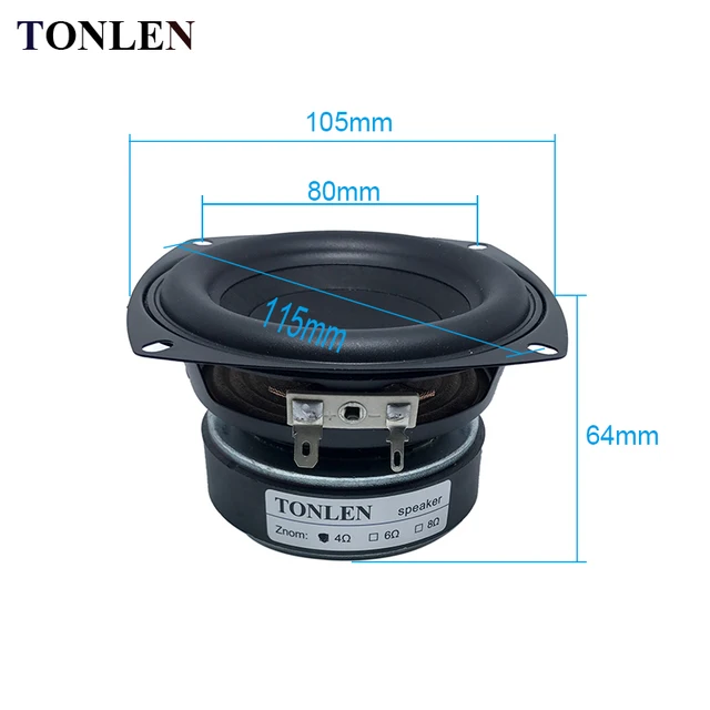 TONLEN 4 inch Subwoofer Speaker 4 ohm 8 ohm 40 W HIFI Bass High Power Speaker Horn portable audio Speakers Sound Box Sound Bar