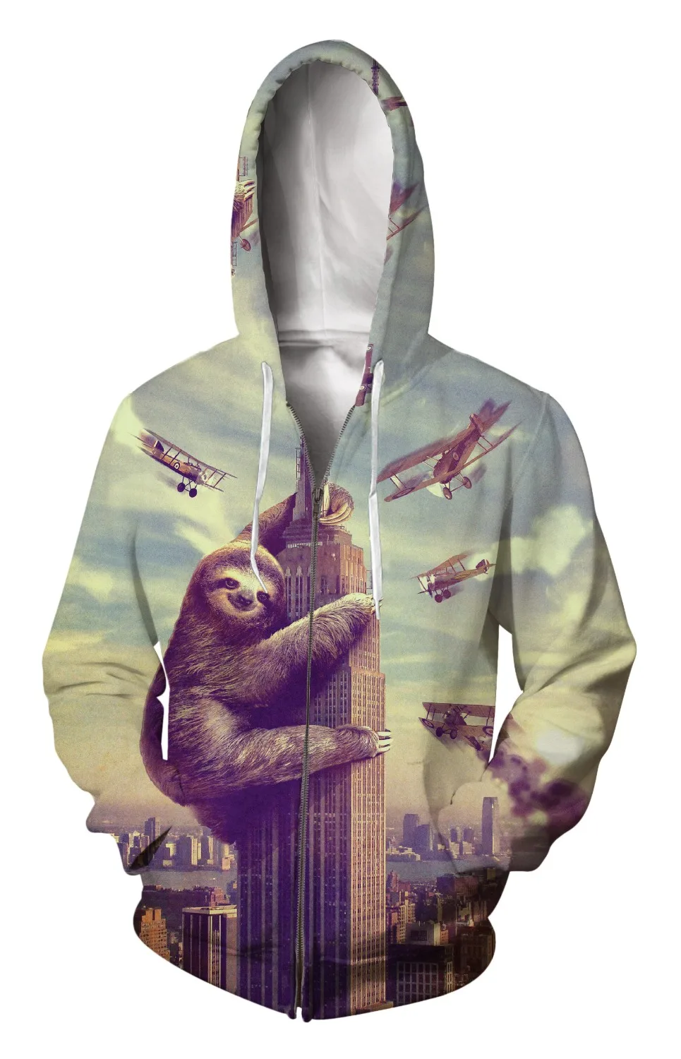 Anti Samely Zip Up Hoodie 3d Print New Fashion sloth Clothing Women Men