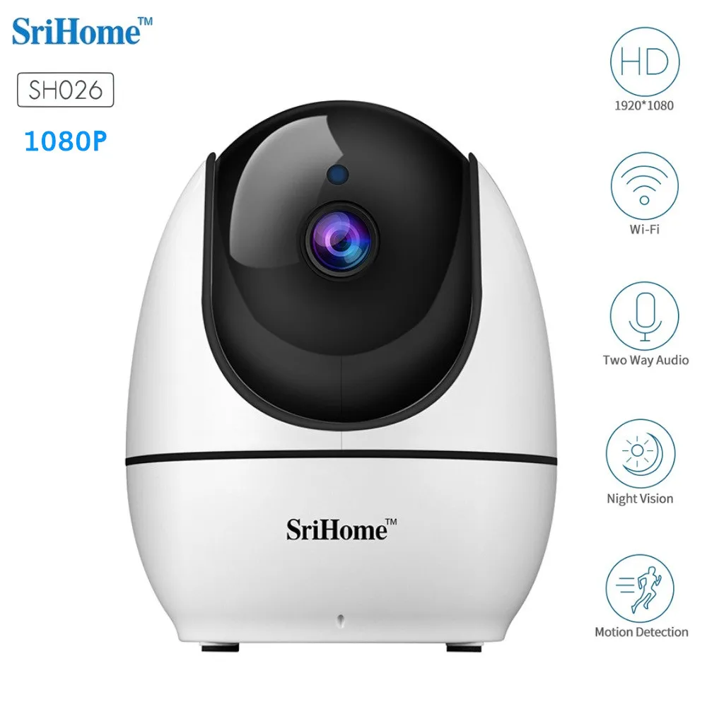 

SriHome SH026 WiFi 1080P Smart IP Camera IR Night Version Motion Detection Two-way Audio 2MP Wireless Home Security Camera