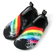 Летний плавательный Радуга водонепроницаемая обувь Для женщин пляж для взрослых унисекс мягкие туфли на плоской подошве