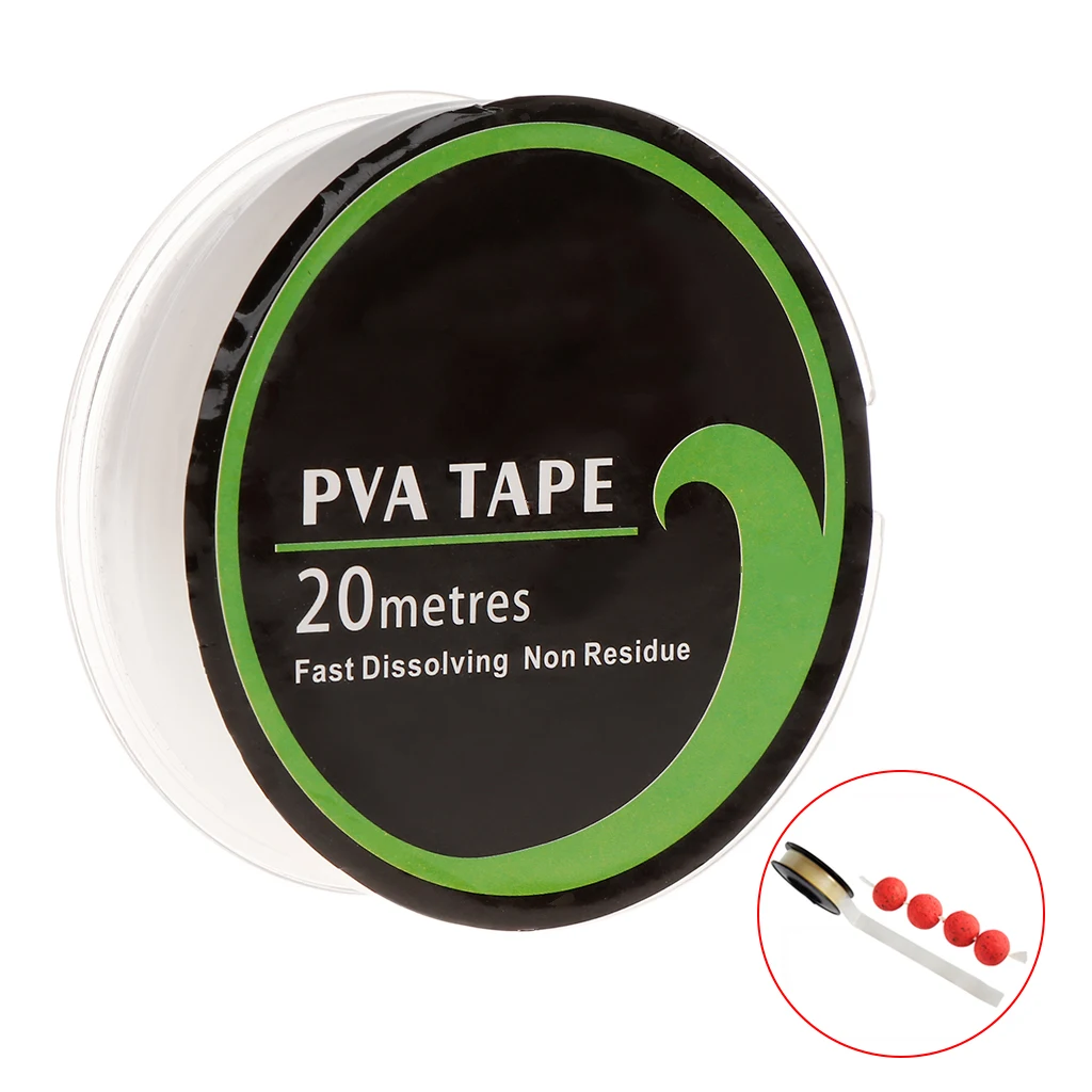 

PVA Tape For Fishing Feeder Water Dissolve 10mmx20m Quick Dissolve Tackle Transparent Environmental Professional Accessories