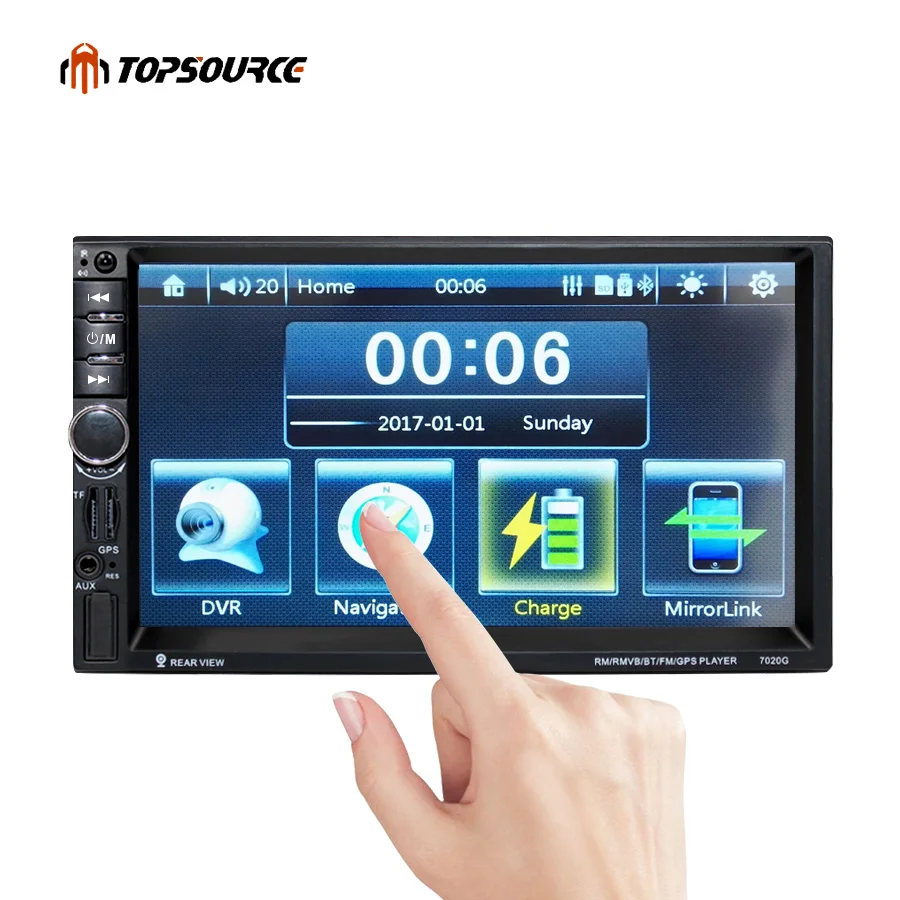  TOPSOURCE 7020G 2 Din Auto Multimedia Player + GPS di Navigazione 7 ''Schermo di Tocco di HD MP3 MP