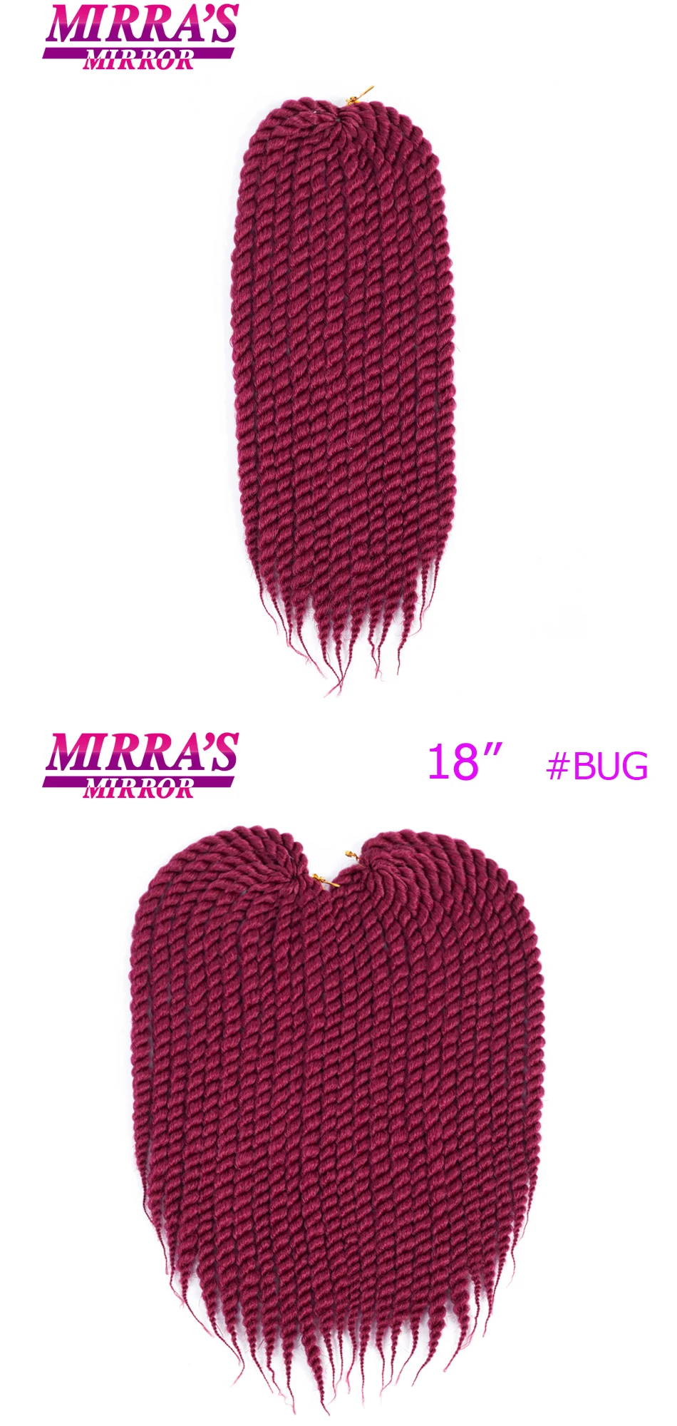 Mirra's Mirror 12 18 22 Гавана твист крючком косички синтетические косички волосы для наращивания Mambo твист Высокая температура волокна волос