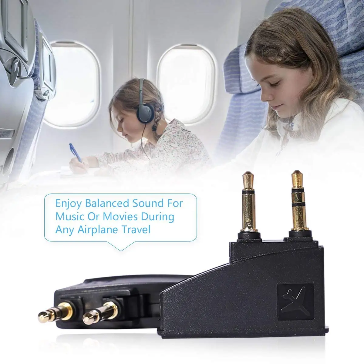 2 Pack Generic Airline Airplane Flight Headphone Adapter Converter for Bose QC2 QC3 QC15 QC20 QC25 AE2 Headphones