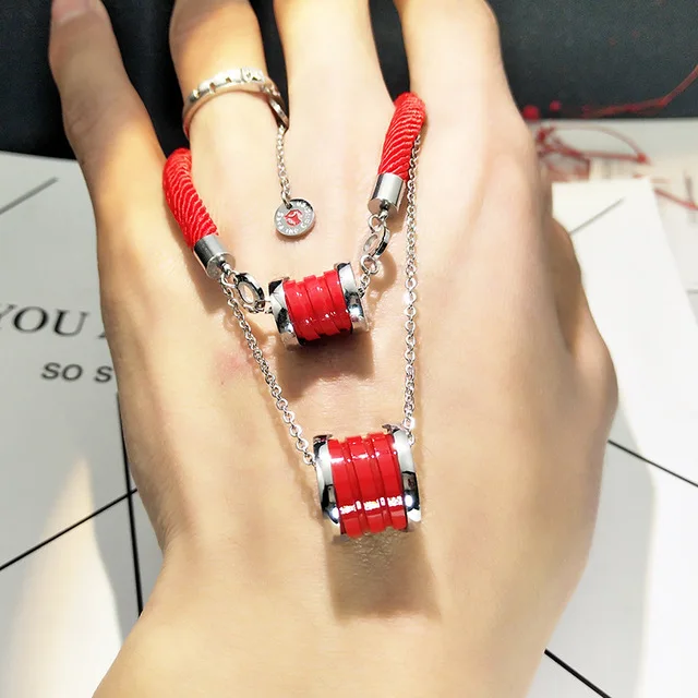 

2018 New Year Top quality gift ,little red people rope ceramic bracelet for women Year of fate lucky jewelry brand
