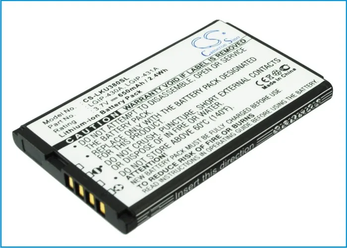 Аккумулятор Cameron Sino на 650 мА · ч для LG KP100 KP105 KP110 KP170 KP202 KP215 KP230 KP235 KU215 KU380 KU385|cameron