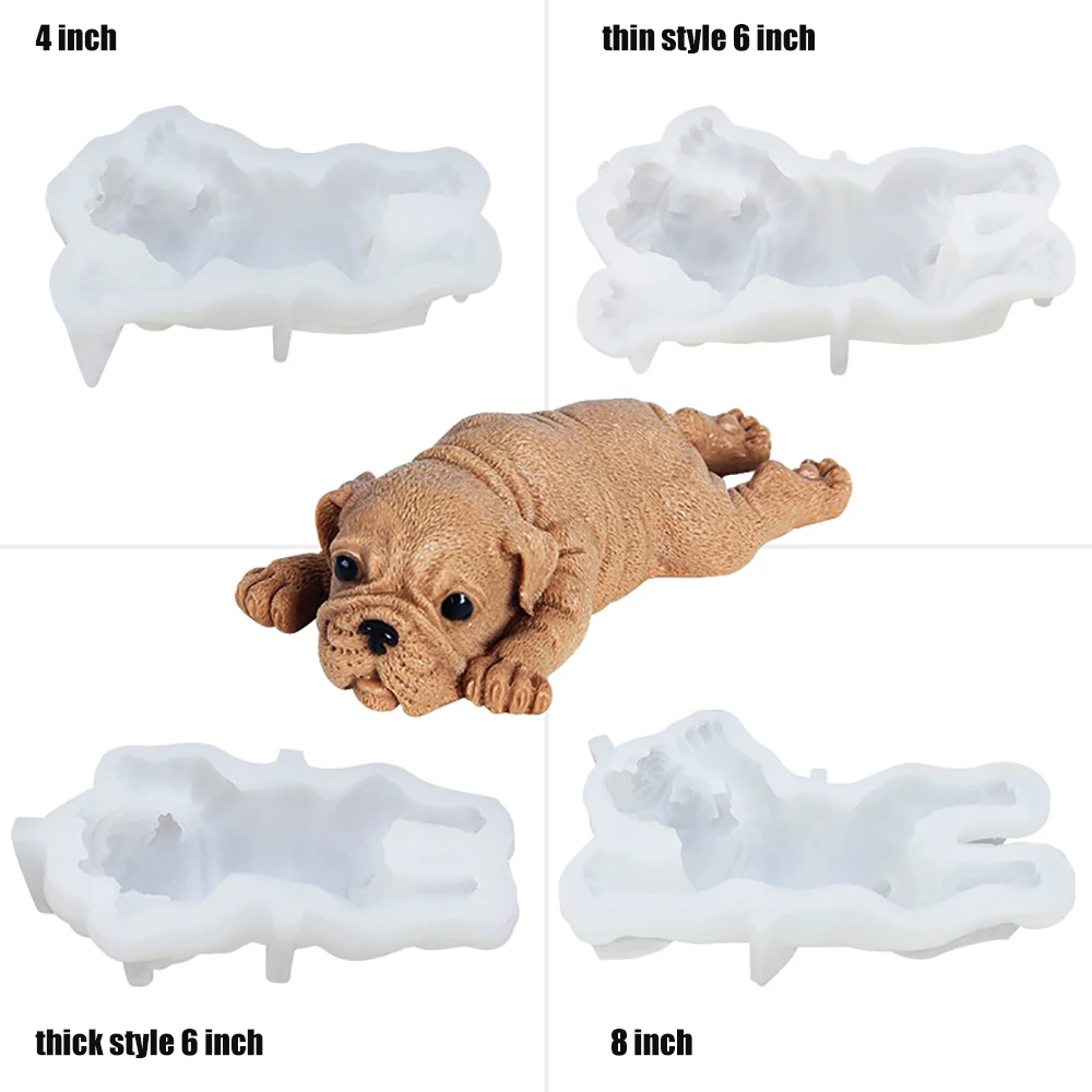 

GODWJ Silicone Mold for Dog Pretty Mousse Cake Fondant 3D Shar Pei Dog Ice Cream Jelly Pudding Cake Decorating Tools Bakeware