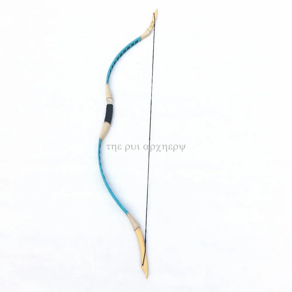 

Blue 20-60lbs Archery Pure Handmade Recurve Bow Traditional longbow Wooden Hunting Target Shooting Laminated