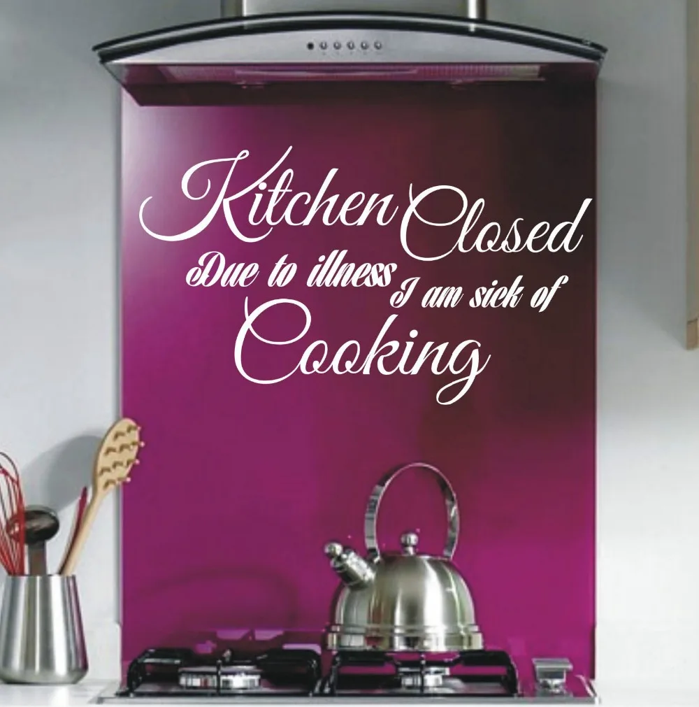 Kitchen closed funny kitchen wall art sticker quote Wall Decals 3 sizes
