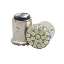 2Pcs 1157 BAY15D 1156 1206 3020 22SMD White LED Brake Turn Light Auto mobile Wedge Lamp Tail Bulb Super Bright DC 12V Car Led