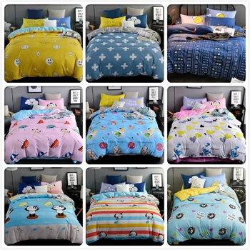 

Cartoon Stripe 3/4 pcs Bedding Sets 1.5m 1.8m 2m 2.2m Bedsheet Pillowcase Kids Bed Linen King Queen Twin Double Size Duvet Cover