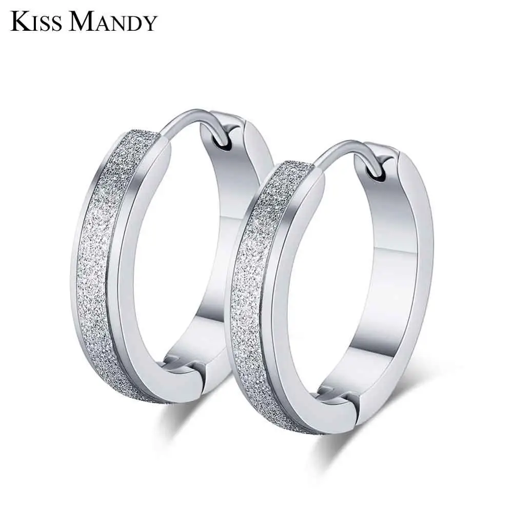 KISS MANDY антиаллергенные серебряные треугольные серьги-гвоздики для женщин женские серьги из нержавеющей стали модные ювелирные изделия GTE100 - Окраска металла: GTE96-S