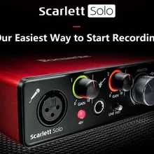 Focusrite Scarlett Solo(2nd Gen) USB аудио интерфейс с микрофонный предусилитель внешняя звуковая карта для гитары и микрофона