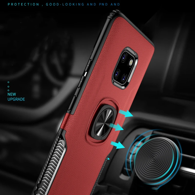 

Invisible Support Case for Huawei Mate 20 Pro Case P 20 Pro Lite Nova 3rd 3i 3i Ring Cover for Magnet Mount Air Vent Car Bracket