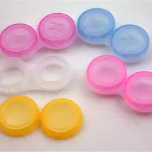 Пластиковая портативная коробка для контактных линз конфетного цвета, Маленький милый Контейнер для очков, контактные линзы, замочить цвет в случайном порядке