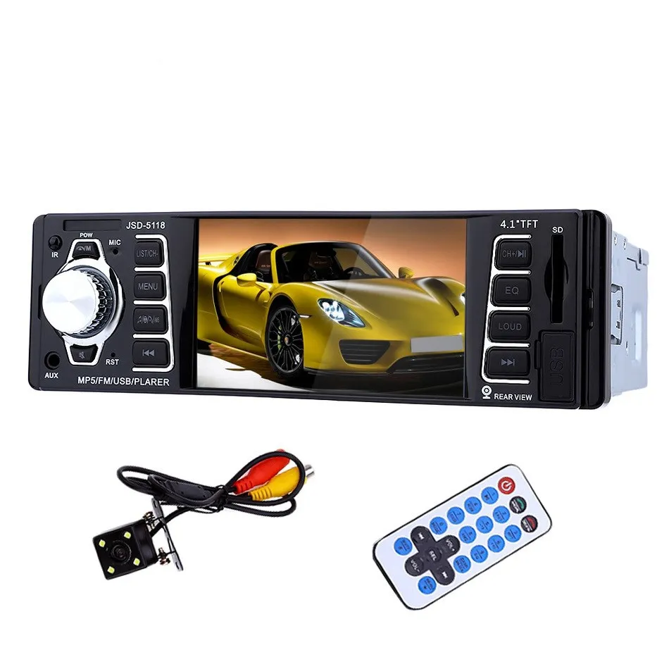 

4.1'' 12V Bluetooth Car Stereo FM Car Radio MP3 Audio Player In Dash Support Phone USB SD With Camera JSD-5118