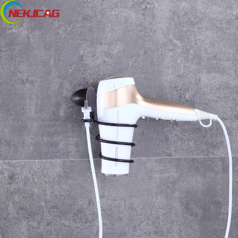 Wall Mounted Hair Dryer Holder with Hook, Wall Mounted Bathroom Holder Shelf Storage with Brass Hook gold finish brass bathroom hair dryer holder wall mounted