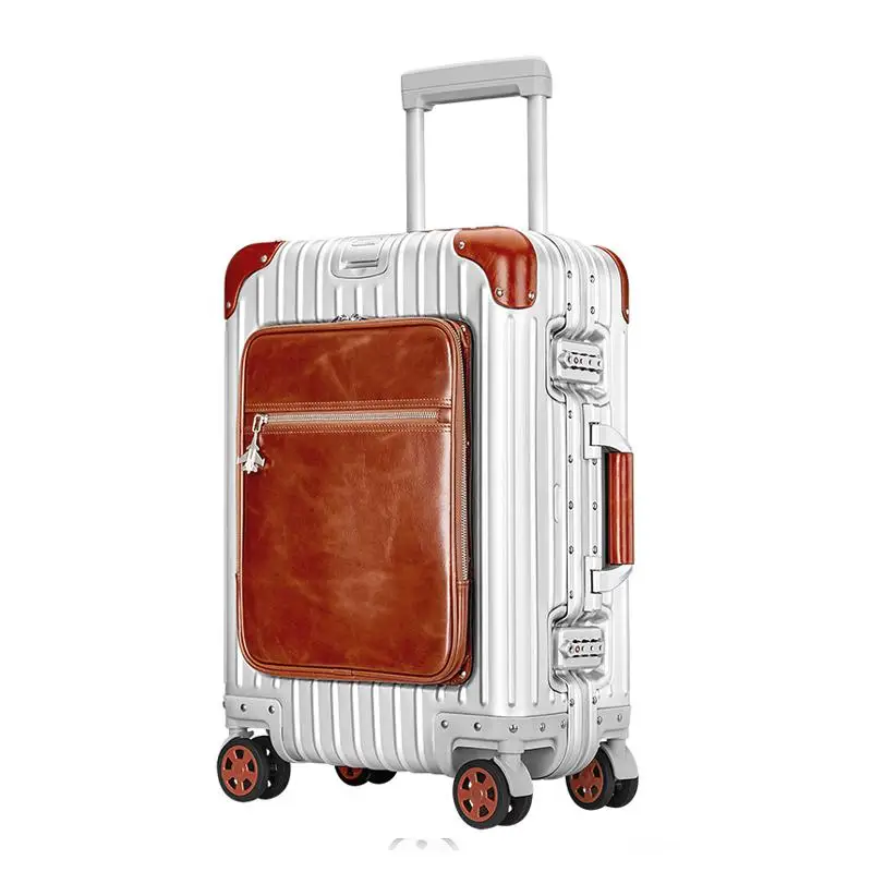 

Aluminum Magnesium Alloy Pull-rod Box Male 20-inch Business Boarding Box Metal TSA Lock Universal Wheels Luggage Box