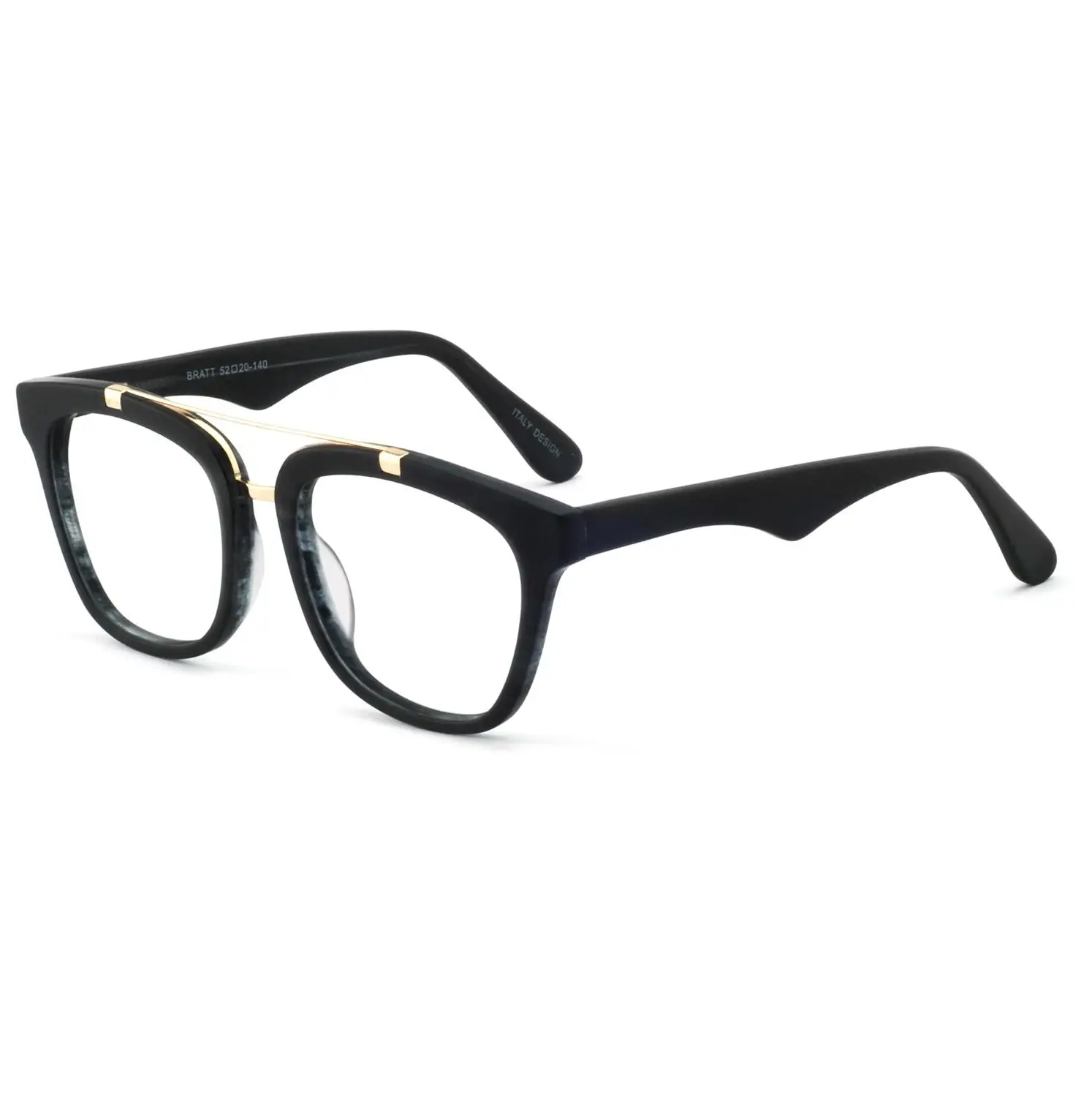 Vogue, металлический мост, очки, оправа для женщин, черная, негабаритная оправа для очков, ацетат, близорукость, очки ботаника, оправа, Маре, AZZURO OC7033 - Цвет оправы: C1 black