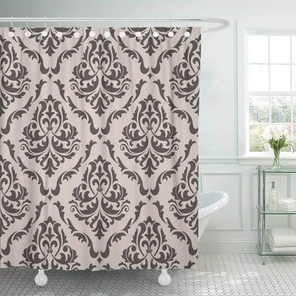 Shower Curtain Gray Damask Floral Pattern For Design In Victorian Style Gallery Baroque Royal Vintage Shower Curtains Aliexpress Shower Curtain Gray Damask Floral Pattern For Design In Victorian Style Gallery Baroque Royal Vintage Shower Curtains Aliexpress