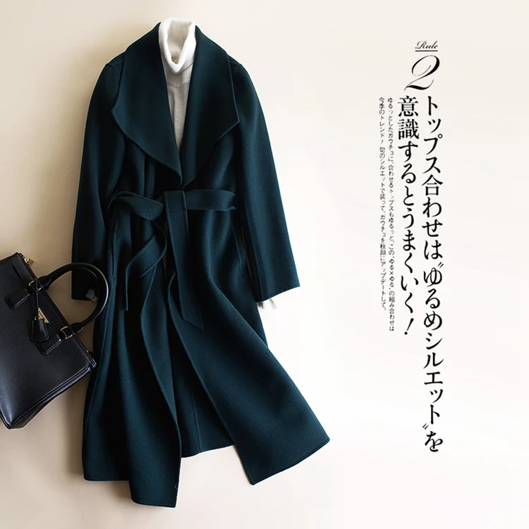 Wool Jacket Women Double Side Sheep Wool Coat Long Jackets For Ladies Elegant Winter Autumn Outwear Coats 2018 Loose Belt CH592 (9)