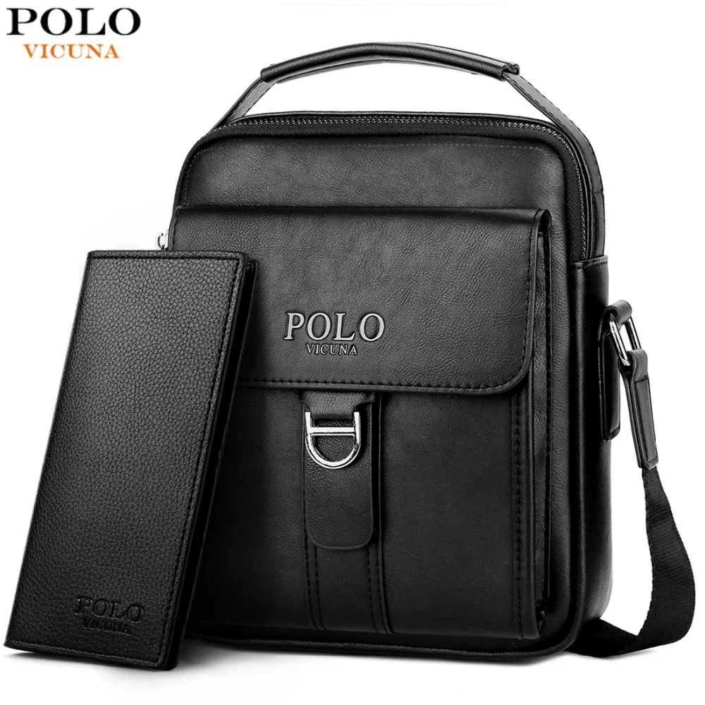 VICUNA POLO New Arrival Magnetic Buckle Open Men's Business Messenger