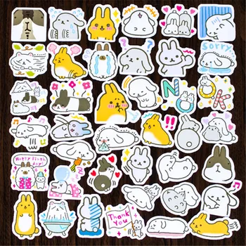 

Hot Sale 80 Pcs Mofutan rabbit Sticker Mixed Funny Decals Luggage Laptop Car Styling /Eason Stickers/DIY Scrapbooking